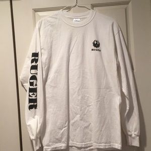 Ruger Logo White Long Sleeve T-shirt Unisex Med